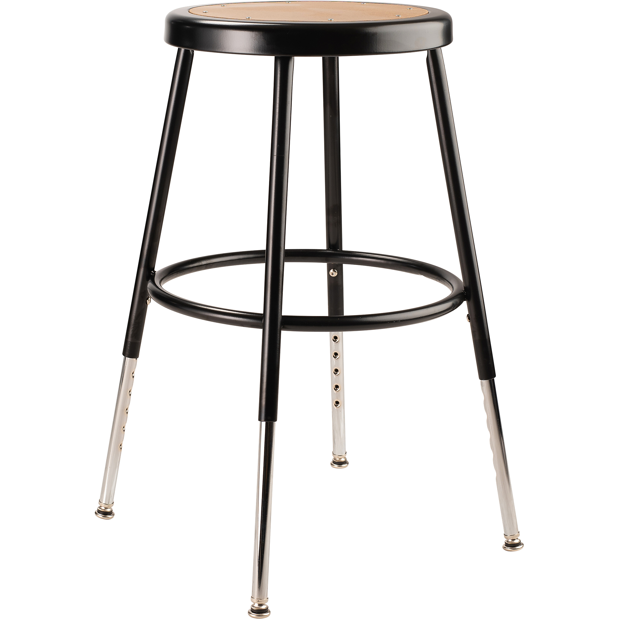 National Public Seating, 18.5in.-26.5in. Height Adjustable Steel Stool, Primary Color Black, Included (qty.) 1, Seating Type Office Stool, Model# 6218H-10
